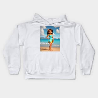 Hawaiian Girl Sticker #1 Kids Hoodie